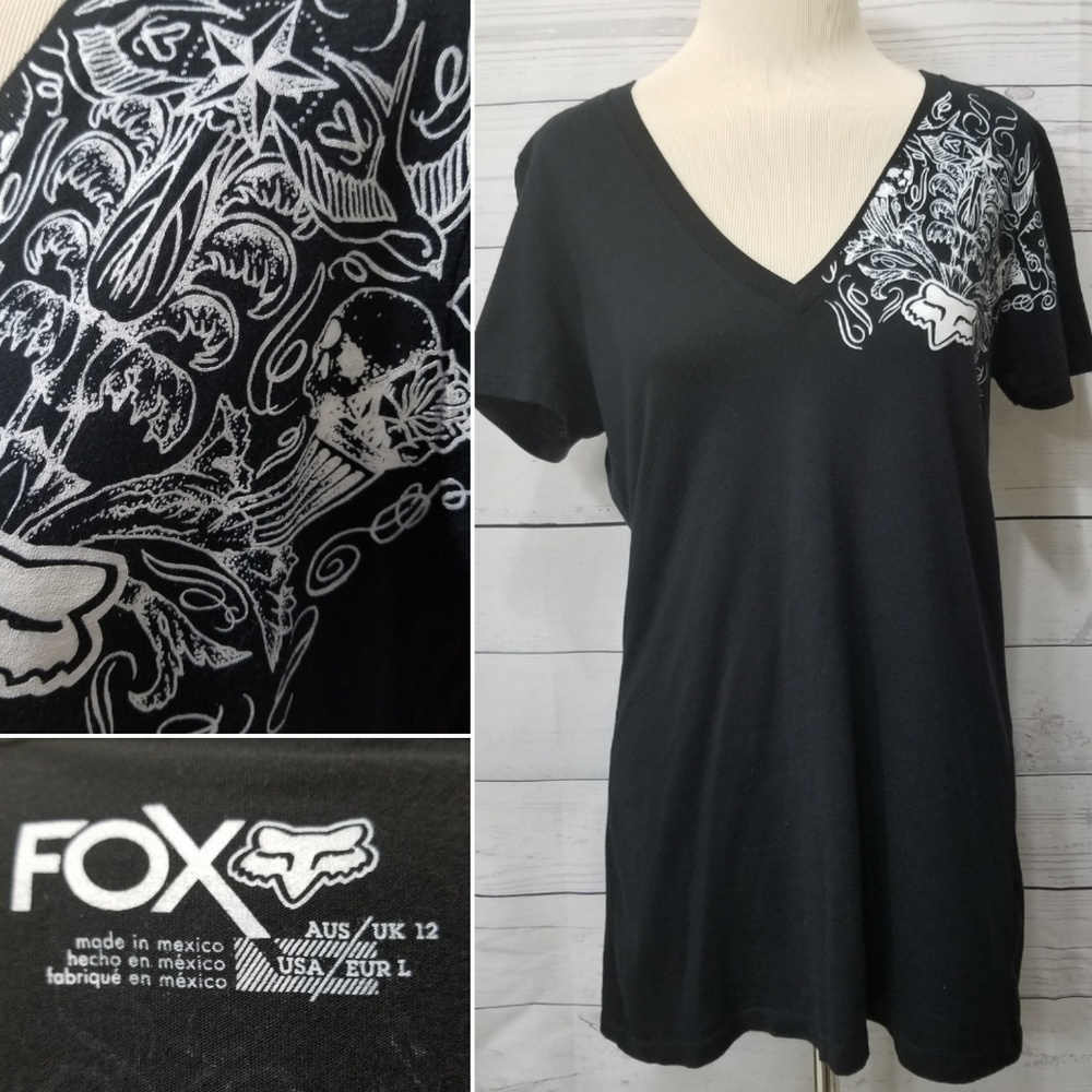 Fox v-neck tee